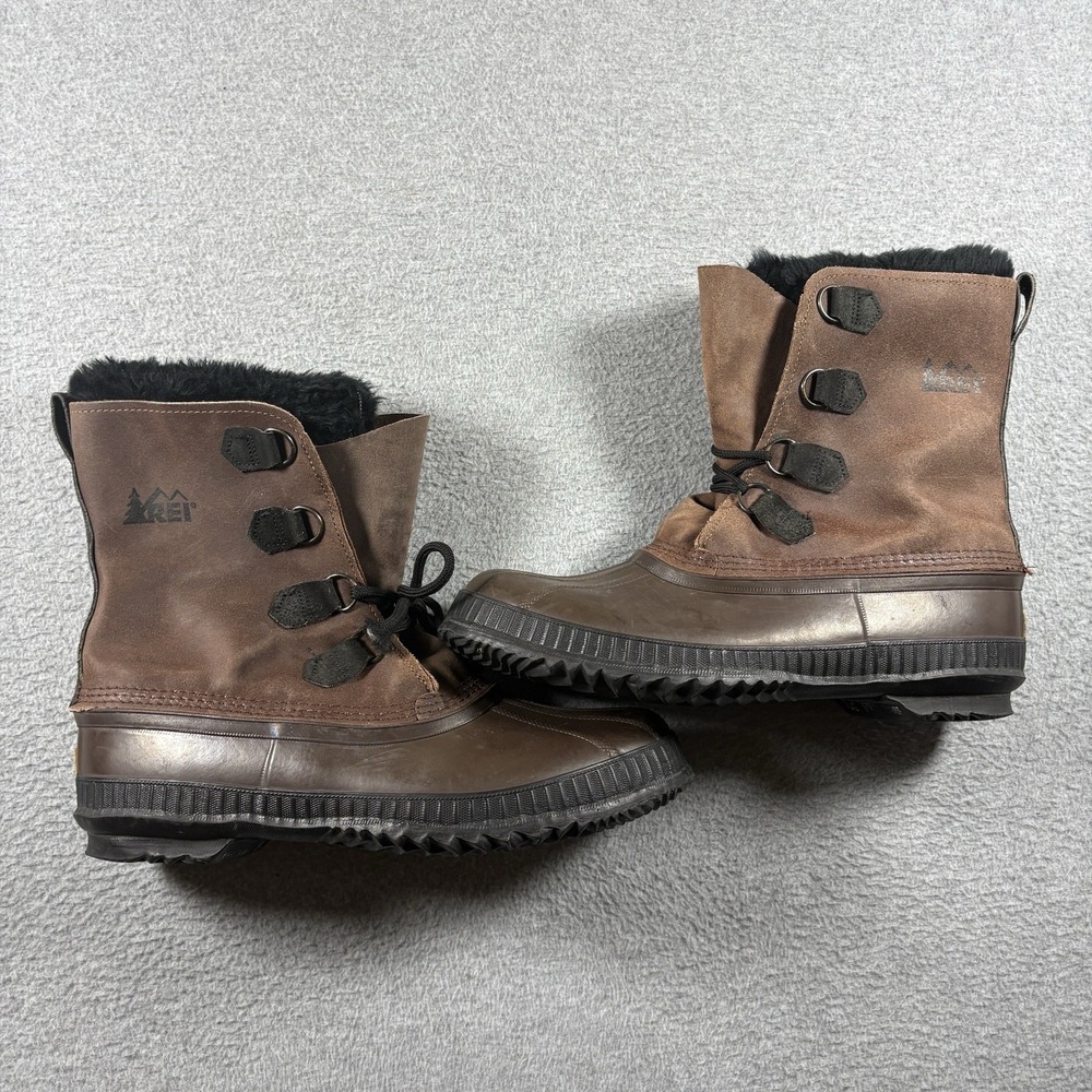 VTG Sorel Made in Canada Duck Boots Mens 12 Brown Leather Snow Pac Winter REI